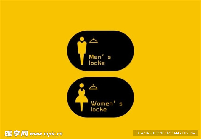 男女浴室标志