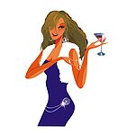 拿酒杯的美女