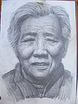 老年妇女素描头像