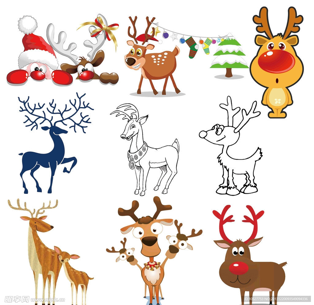 圣诞节麋鹿设计元素素材免费下载(图片编号:4679040)-六图网