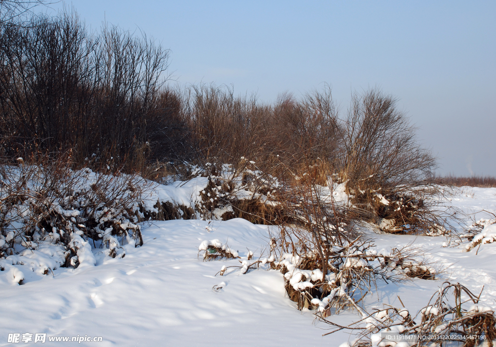 根河冬天野外雪景