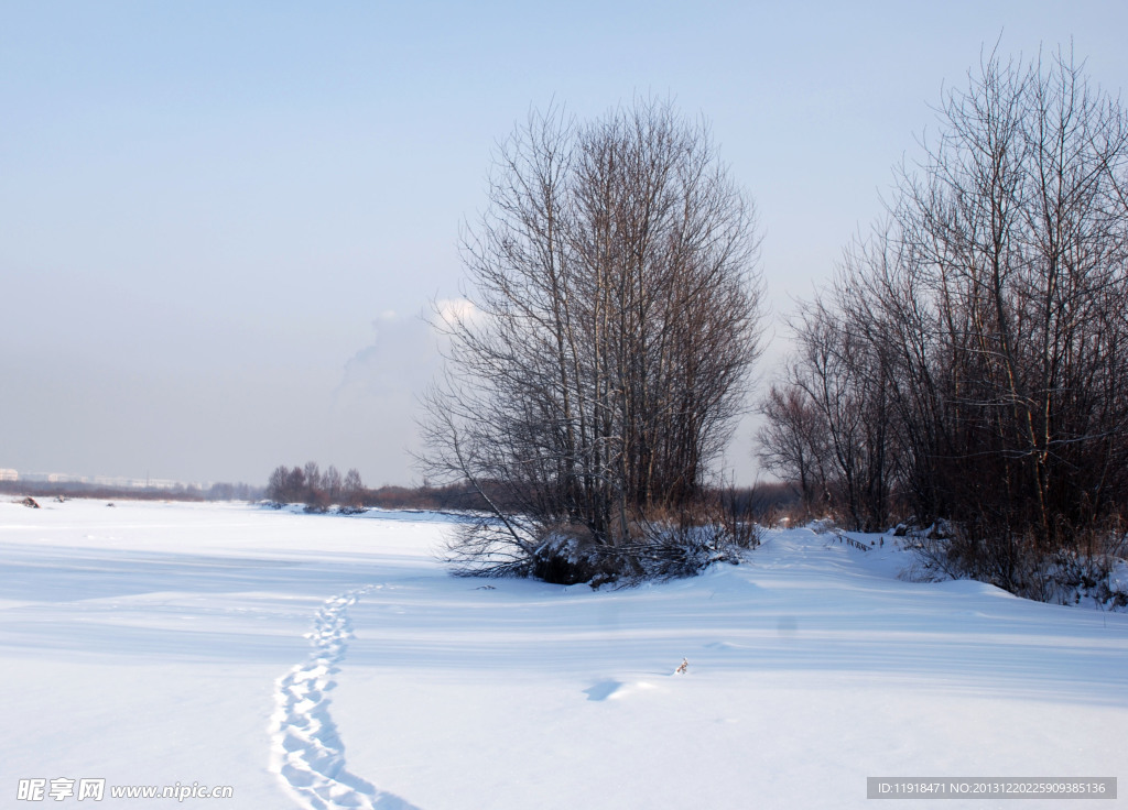 根河南河套雪景