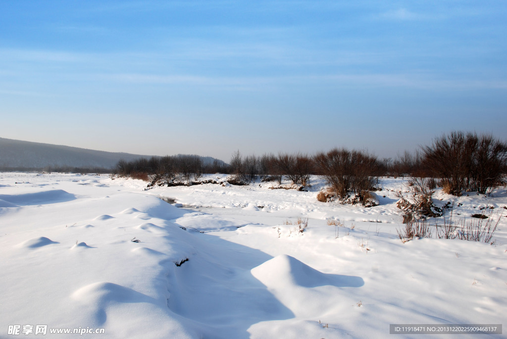 根河南河套雪景