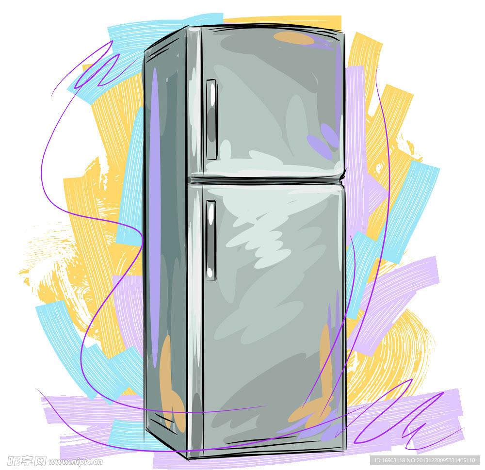 手绘冰箱