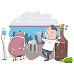 举啤酒杯的肝病患者
