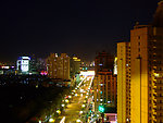 鸟瞰广安街街景夜景