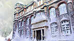 雪景城堡冰城背景素材