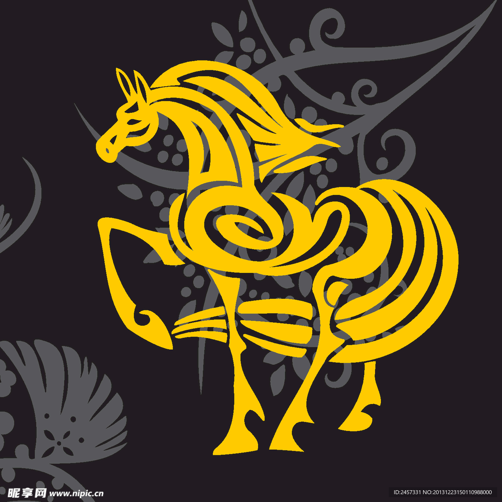 骏马花纹