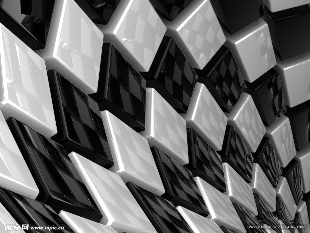 抽象黑白立方体方块