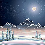 雪夜风景
