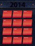 牛仔布2014日历
