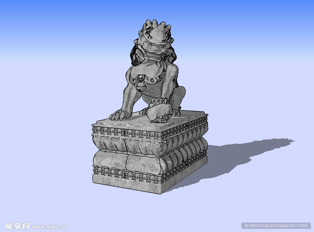 石狮3D模型