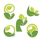 绿叶手势logo