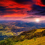 夕阳晚霞山景