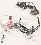 牧童浴牛