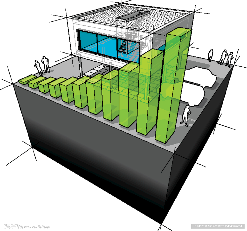 建筑模型示意图