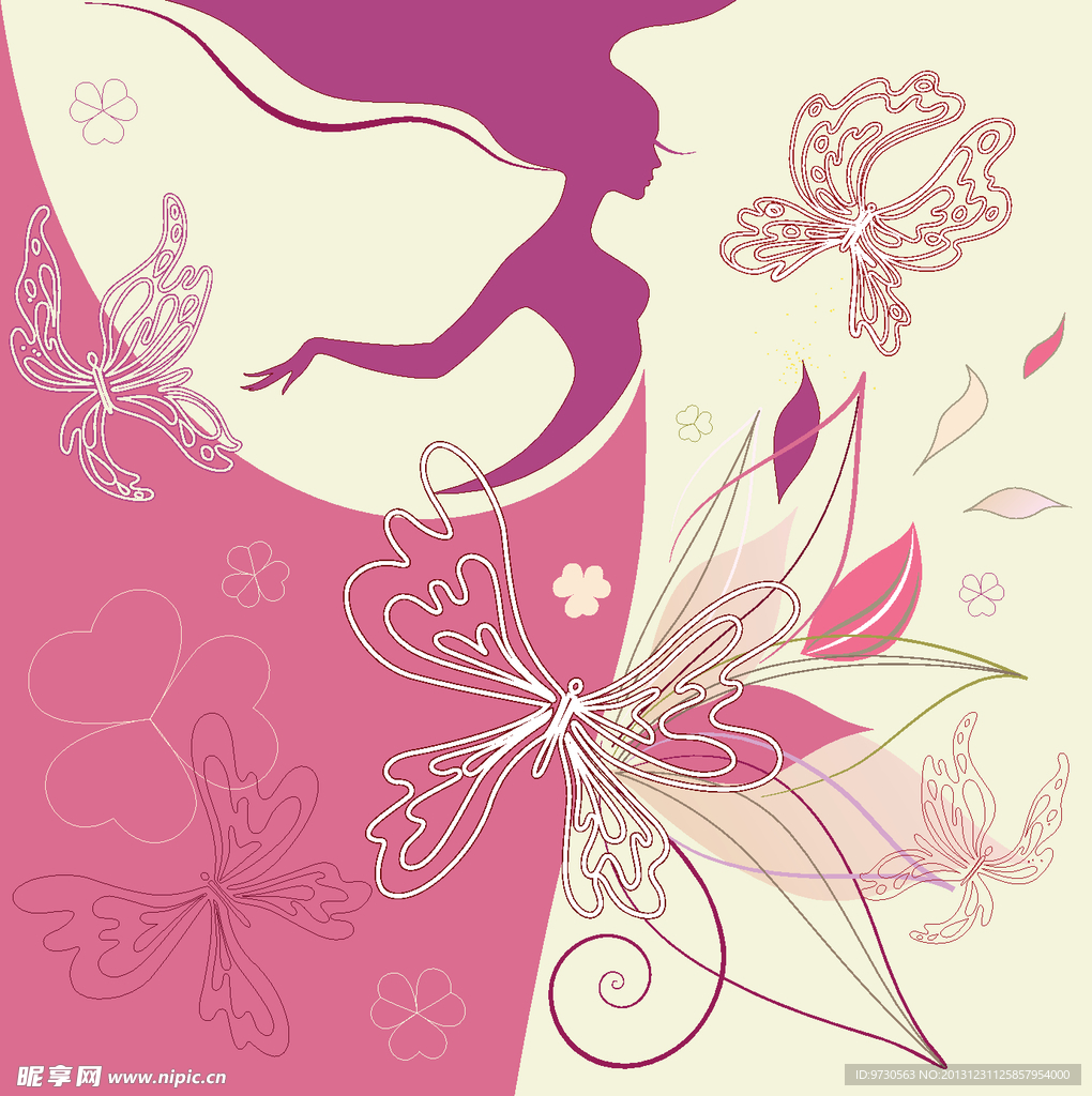 粉色美女