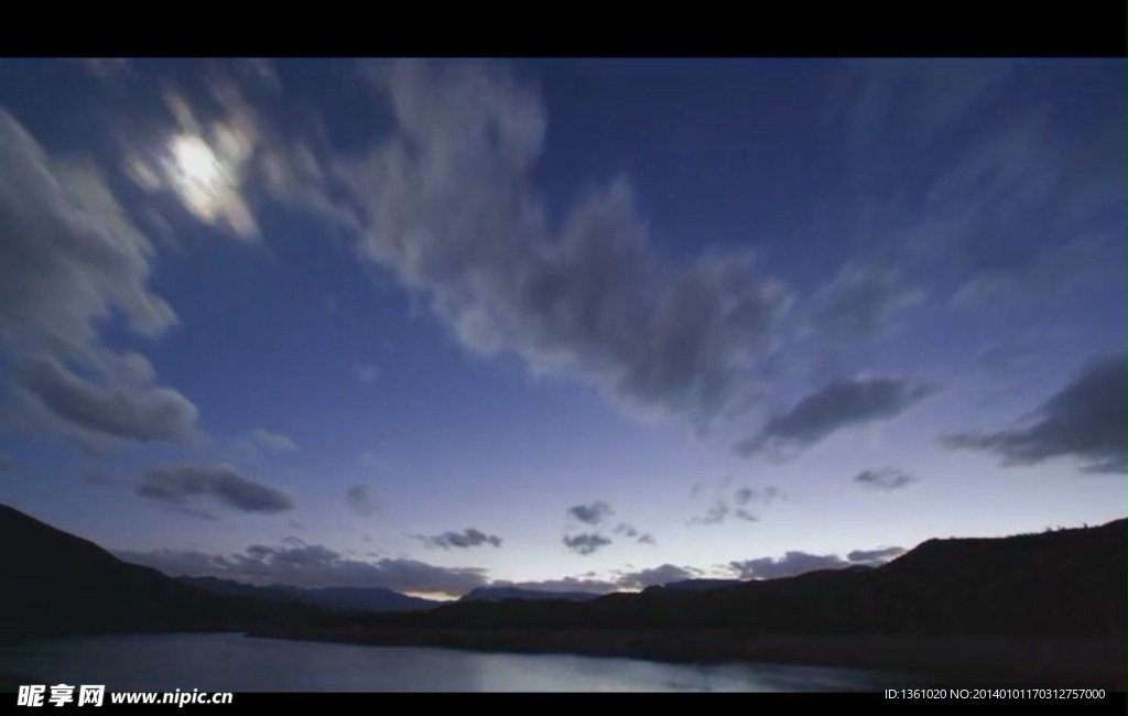 白云湖泊视频素材