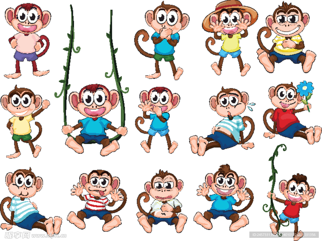 卡通小猴表情