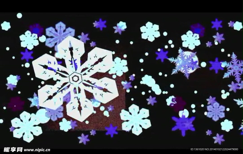 炫彩雪花光效视频素材