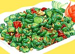 凉瓜圈炒山坑鱼仔