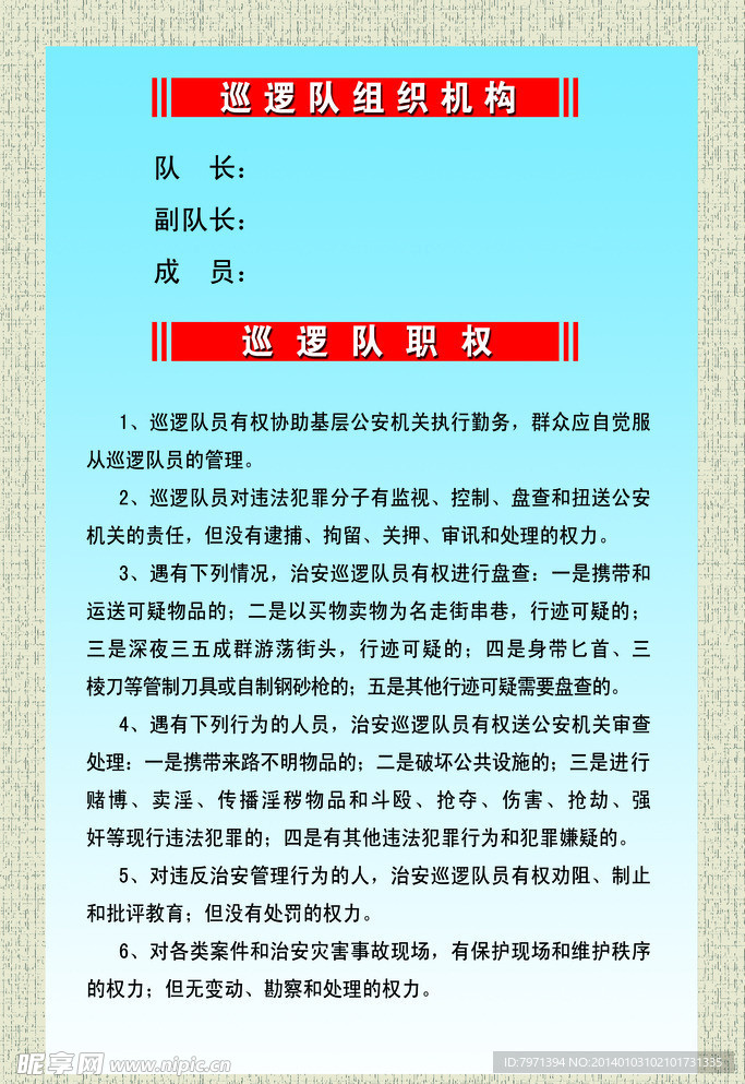 巡逻队组织机构