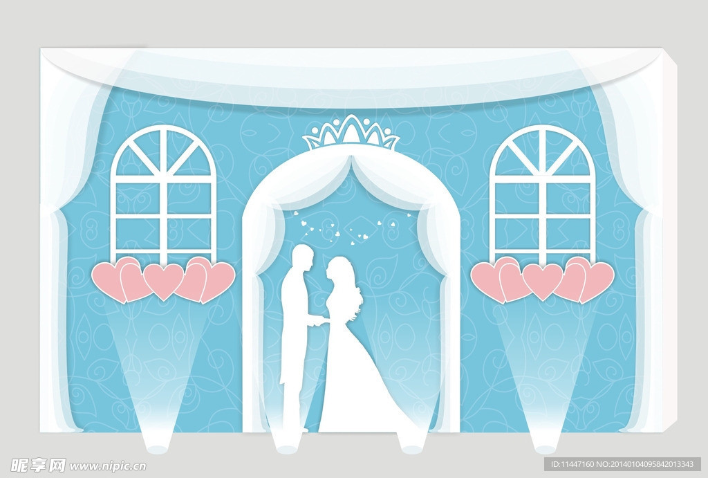 婚礼纱幔喷绘背景