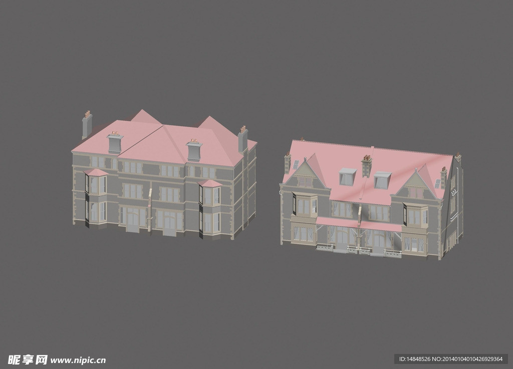 双拼别墅3D模型