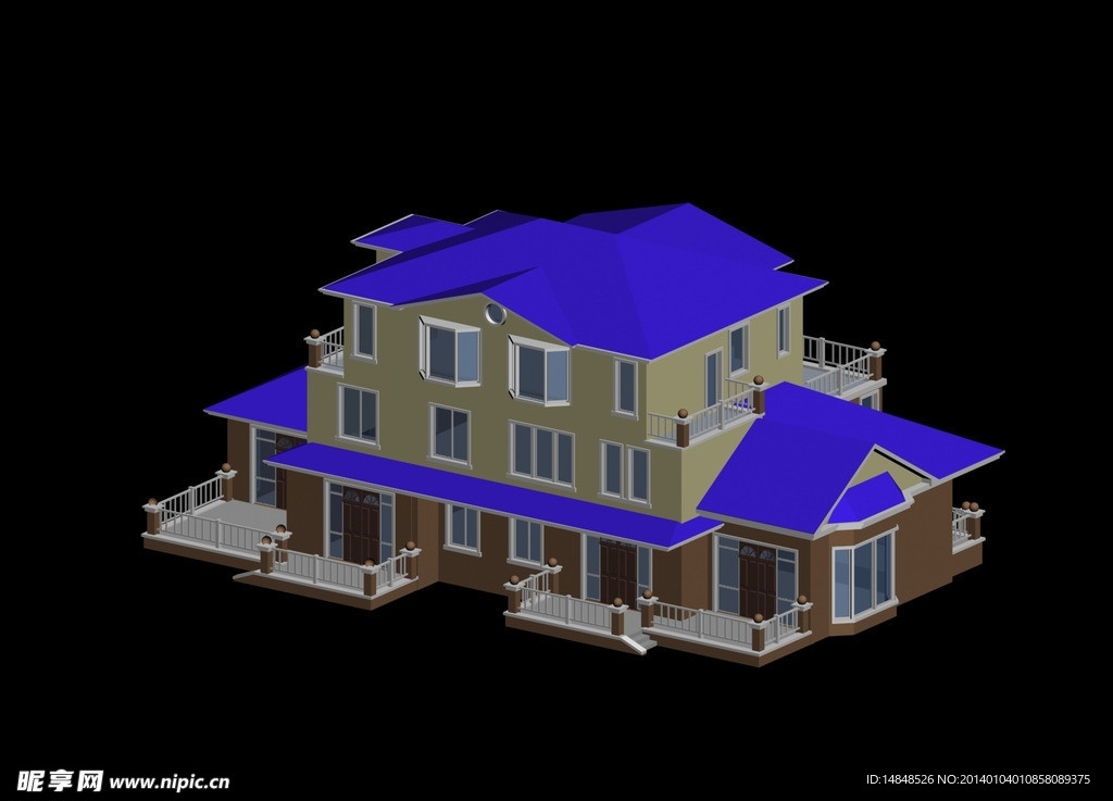 双拼别墅3D模型