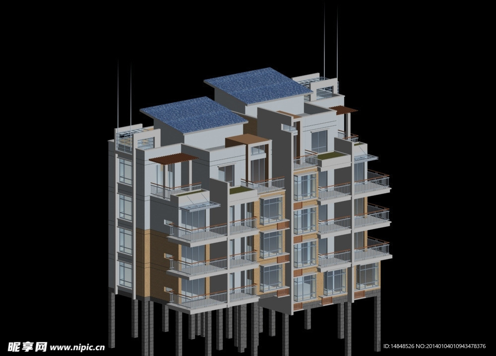 双拼别墅3D模型