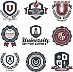 大学学院标签贴纸
