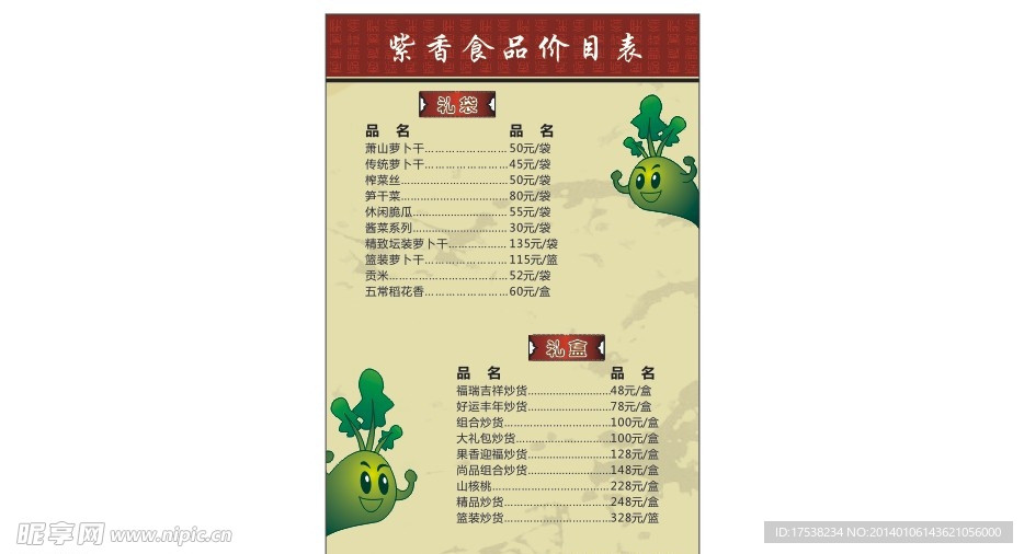 价目表