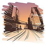 素描城市建筑