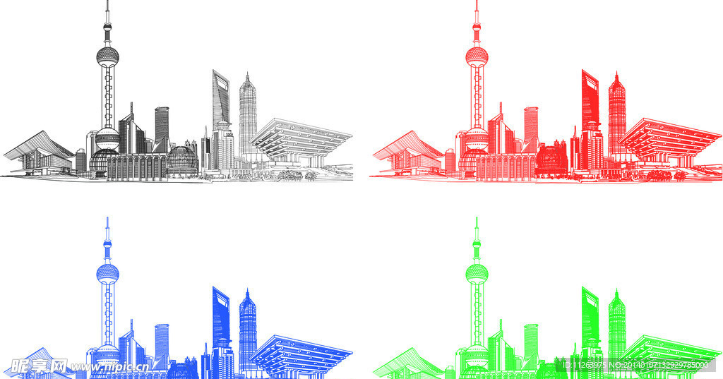 东方明珠矢量图世博馆