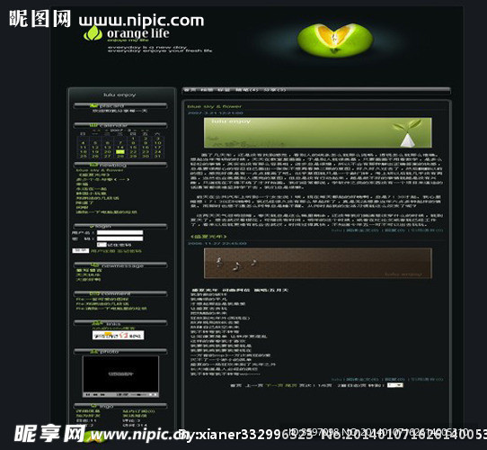 橘子黑色模板
