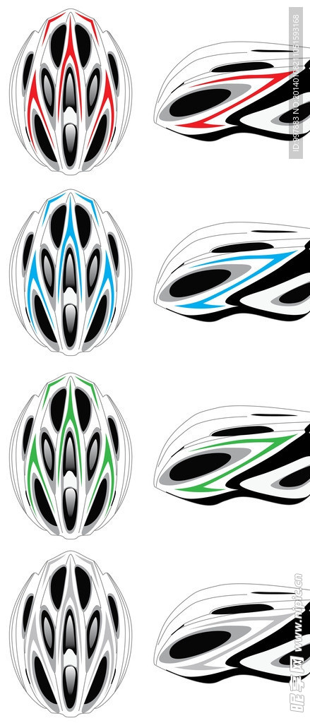 自行车头盔设计矢量图