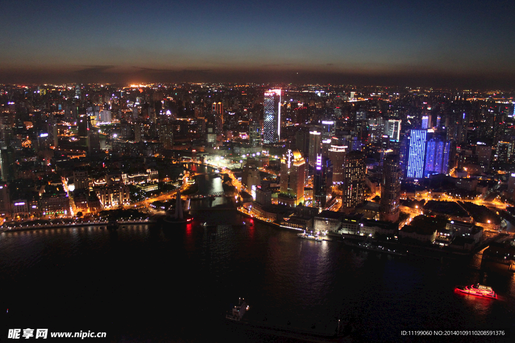 夜景 上海 黄浦江