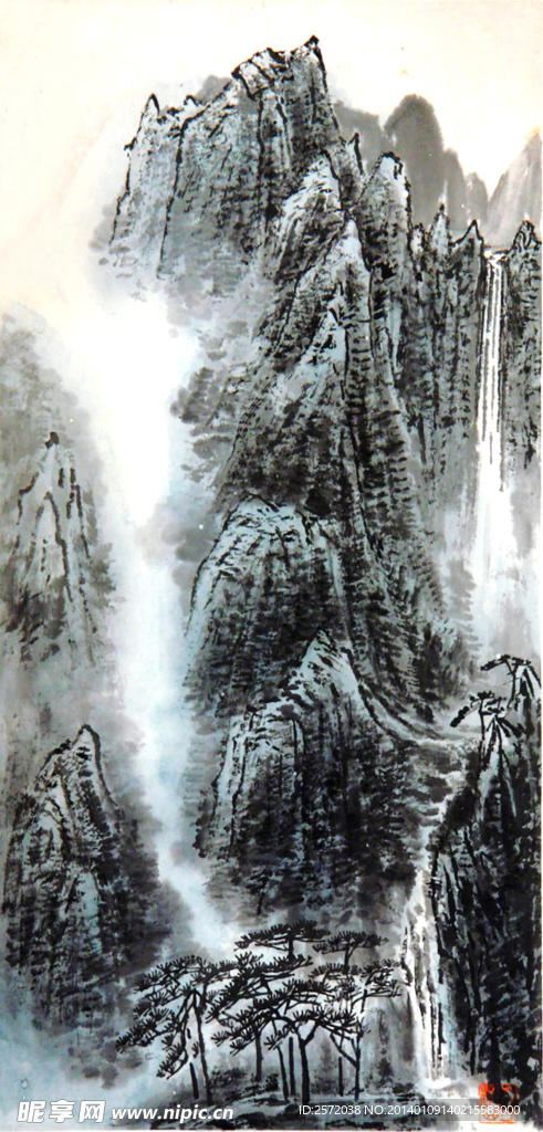 高山云瀑