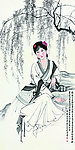柳荫仕女