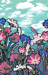 花 红花 兰花 蓝天