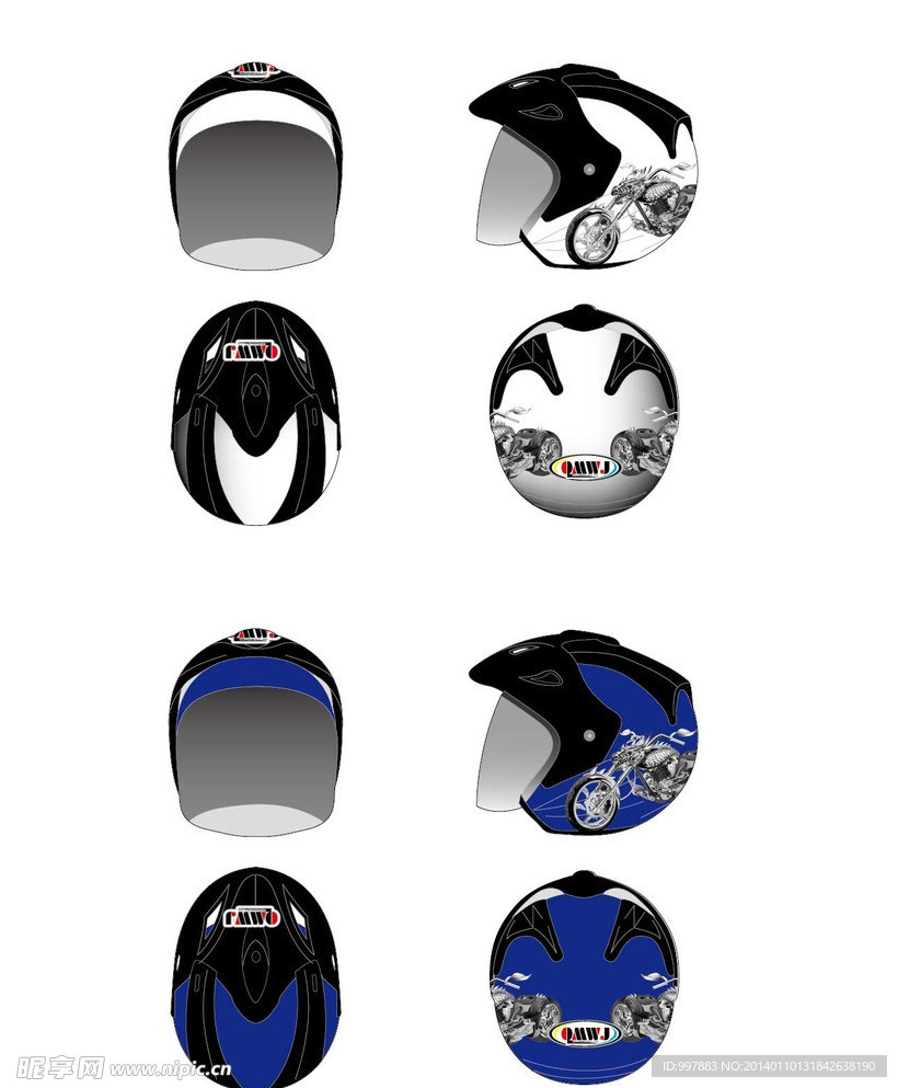 头盔摩托车图案设计