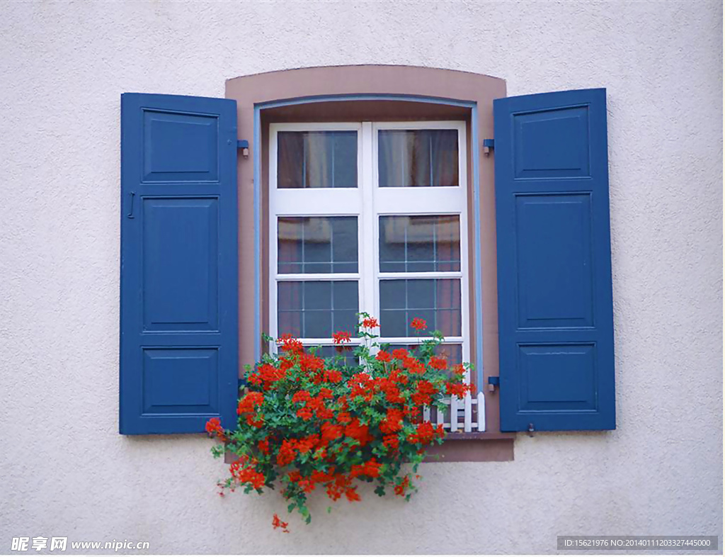 蓝色小户窗口