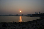 夕阳海岸线