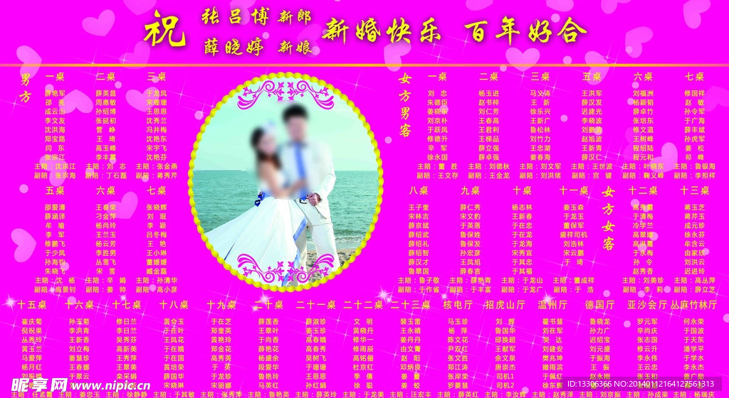 座次表 喜榜