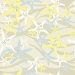 卡通海星水波花纹底纹