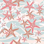 卡通海星水波花纹底纹