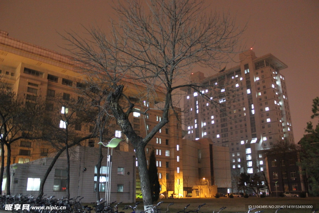 北师大新旧主楼夜景