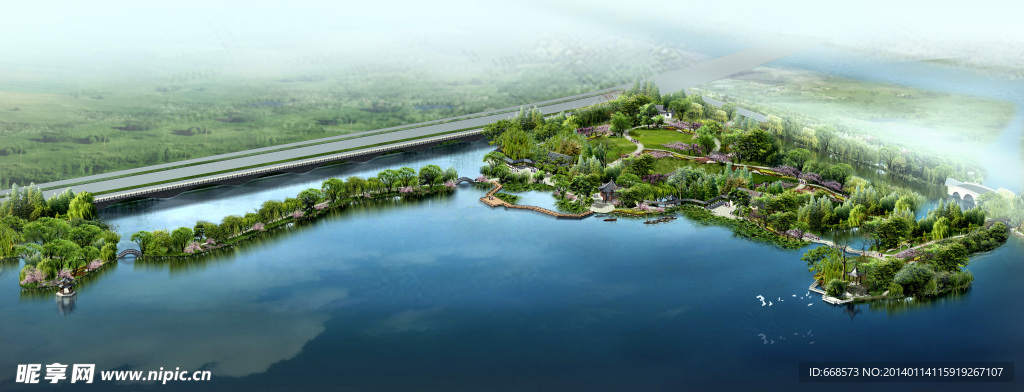 杭州西湖鸟瞰图
