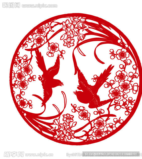 梅花剪纸图案