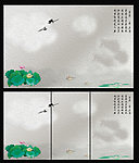 荷花无框画